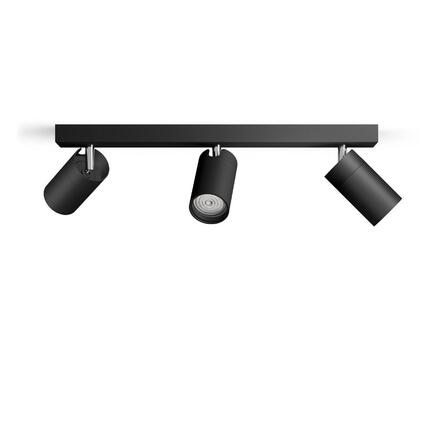Philips Idris bodové koupelnové svítidlo 3x GU10 5W bez zdroje 44cm IP44, černé