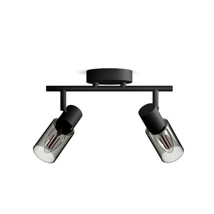 Philips Palms bodové svítidlo 2x E14 25W bez zdroje 27,5cm IP20, černé