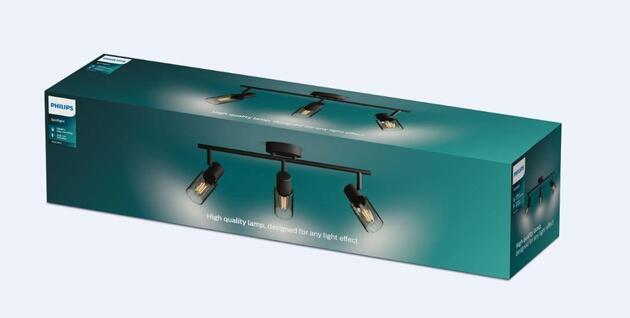 Philips Palms bodové svítidlo 3x E14 25W bez zdroje 48,5cm IP20, černé