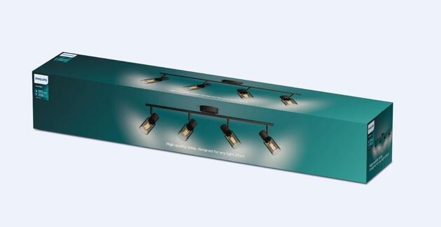 Philips Palms bodové svítidlo 4x E14 25W bez zdroje 69,5cm IP20, černé