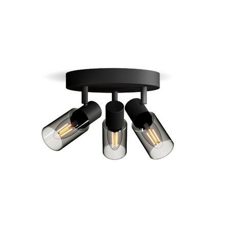Philips Palms bodové svítidlo 3x E14 25W bez zdroje 20cm kulaté IP20, černé