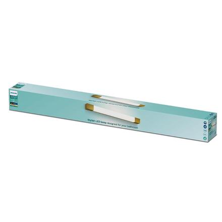Philips Rover koupelnové nástěnné svítidlo LED 10W 900lm 2700K nestmívatelné 63cm hranaté IP44, mosazné