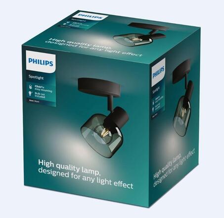 Philips Sleet bodové svítidlo 1x E14 25W bez zdroje 13cm IP20, černé