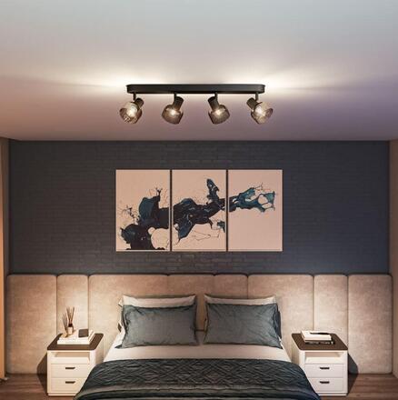 Philips Sleet bodové svítidlo 4x E14 25W bez zdroje 63cm IP20, černé