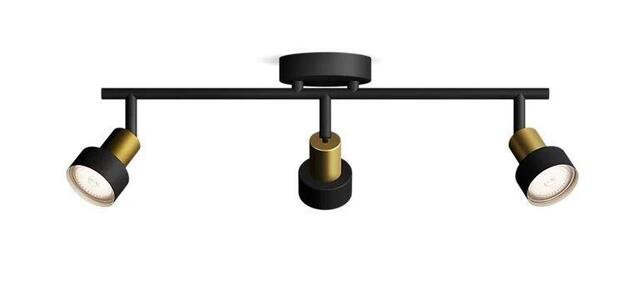 Philips Conduit bodové svítidlo 3x GU10 5W bez zdroje 48,5cm IP20, černé/zlaté