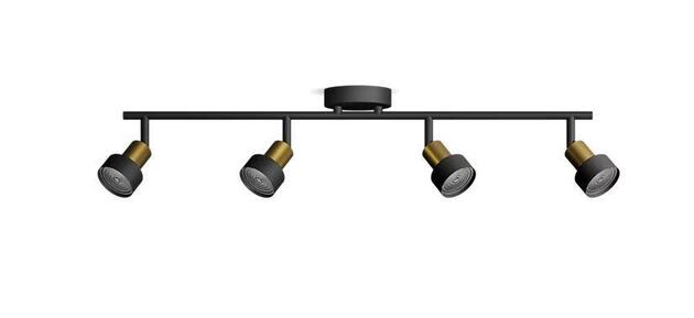 Philips Conduit bodové svítidlo 4x GU10 5W bez zdroje 69,5cm IP20, černé/zlaté