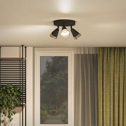 Philips Cleft bodové svítidlo 3x GU10 5W bez zdroje 20cm kulaté IP20, černé