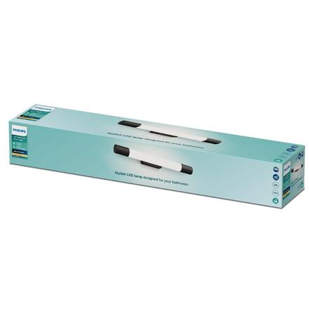 Philips Rover koupelnové nástěnné svítidlo LED 5W 450lm 2700K nestmívatelné 44cm zaoblené IP44, černé