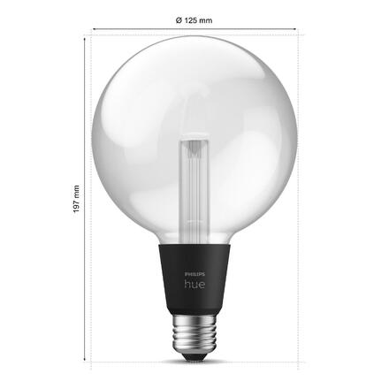 Philips Hue Lightguide LED žárovka E27 G125 6,8W 500lm 2000-6500K RGB CRI80 IP20, stmívatelná
