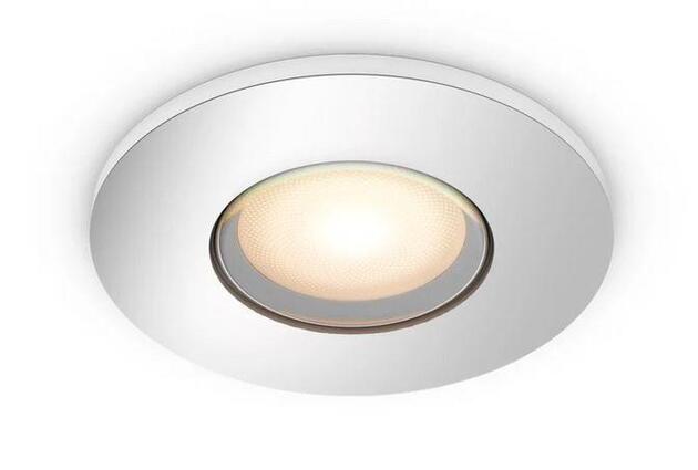 Philips Hue WA Adore koupelnové zápustné svítidlo 1x GU10 LED 4,2W 400lm 2200-6500K 9cm kulaté IP44, chrom