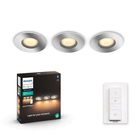 Philips Hue WA Adore koupelnové zápustné LED svítidlo SET 3x5W 400lm 2200-6500K IP44 lesklý chrom + ovladač