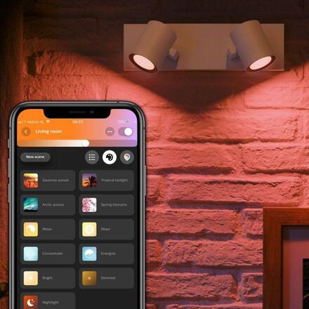 Philips Hue 50622/31/P7 Hue WACA Argenta bodové LED svítidlo GU10 2x5,7W 350lm 2000-6500K RGB IP20 bílá