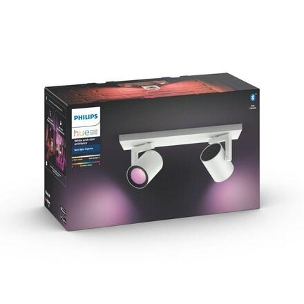 Philips Hue 50622/31/P7 Hue WACA Argenta bodové LED svítidlo GU10 2x5,7W 350lm 2000-6500K RGB IP20 bílá