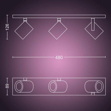 Philips Hue 50623/31/P7 Hue WACA Argenta bodové LED svítidlo GU10 3x5,7W 350lm 2000-6500K RGB IP20 bílá