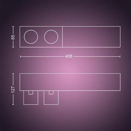 Philips Hue 50610/30/P7 Hue WACA Centris stropní LED svítidlo 1x11W+GU10 2x5,7W 1560lm 2000-6500K RGB IP20 černá
