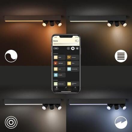 Philips Hue 50609/30/P7 Hue WACA Centris stropní LED svítidlo 1x36W+GU10 3x5,7W 3550lm 2000-6500K RGB IP20 černá