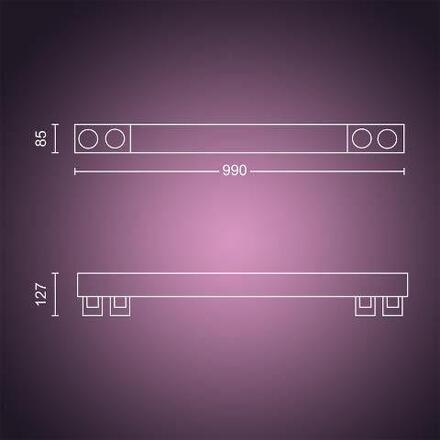 Philips Hue 50607/30/P7 Hue WACA Centris stropní LED svítidlo 1x40W+GU10 4x5,7W 4200lm 2000-6500K RGB IP20 černá
