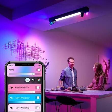 Philips Hue 50607/30/P7 Hue WACA Centris stropní LED svítidlo 1x40W+GU10 4x5,7W 4200lm 2000-6500K RGB IP20 černá
