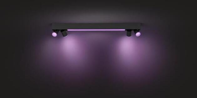 Philips Hue 50607/30/P7 Hue WACA Centris stropní LED svítidlo 1x40W+GU10 4x5,7W 4200lm 2000-6500K RGB IP20 černá