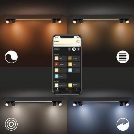 Philips Hue 50607/30/P7 Hue WACA Centris stropní LED svítidlo 1x40W+GU10 4x5,7W 4200lm 2000-6500K RGB IP20 černá