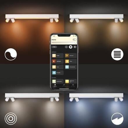 Philips Hue 50607/31/P7 Hue WACA Centris stropní LED svítidlo 1x40W+GU10 4x5,7W 4200lm 2000-6500K RGB IP20 bílá