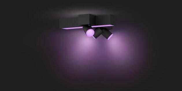 Philips Hue 50608/30/P7 Hue WACA Centris stropní LED svítidlo 1x25W+GU10 3x5,7W 2810lm 2000-6500K RGB IP20 černá
