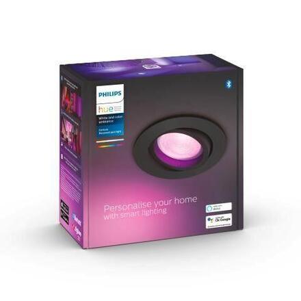 Philips Hue WACA Centura podhledové LED svítidlo GU10 5,7W 350lm 2000-6500K RGB IP20 kulaté, černé