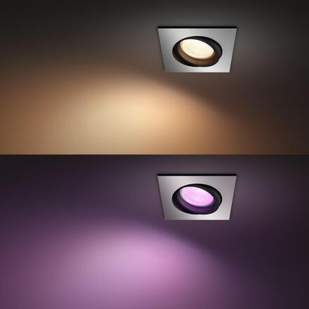 Philips Hue WACA Centura podhledové LED svítidlo GU10 5,7W 350lm 2000-6500K RGB IP20 hranaté, hliník
