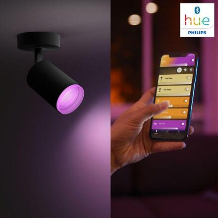 Philips Hue 50632/30/P7 Hue WACA Fugato bodové LED svítidlo 2x GU10 5,7W 350lm 2000-6500K RGB IP20, černé