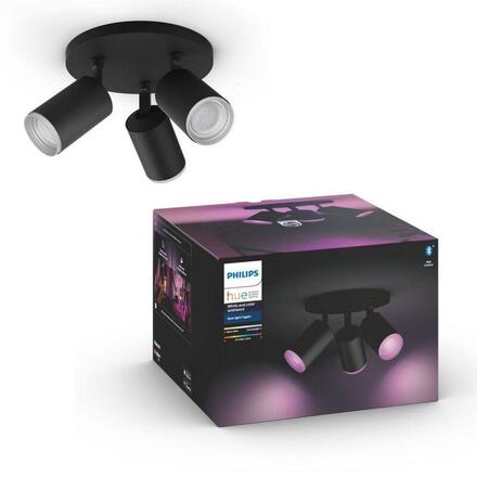 Philips Hue 50633/30/P7 Hue WACA Fugato bodové LED svítidlo 3x GU10 5,7W 350lm 2000-6500K RGB IP20 černá