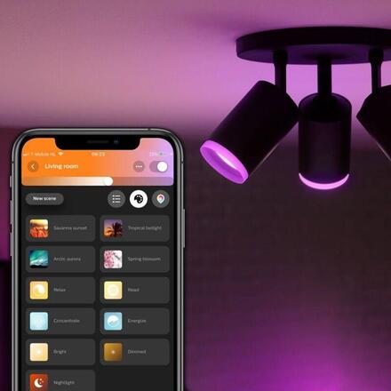 Philips Hue 50633/30/P7 Hue WACA Fugato bodové LED svítidlo 3x GU10 5,7W 350lm 2000-6500K RGB IP20 černá
