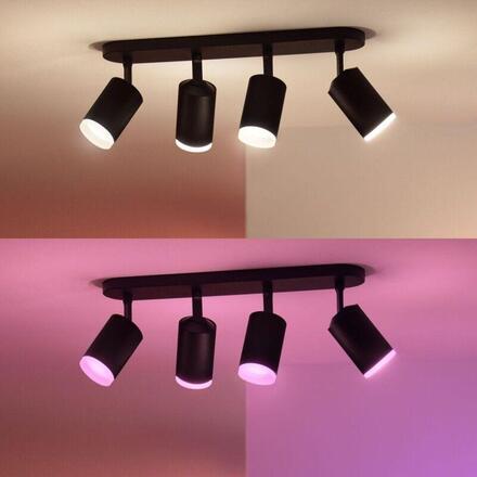 Philips Hue 50634/30/P7 Hue WACA Fugato bodové LED svítidlo 4x GU10 5,7W 350lm 2000-6500K RGB IP20 černá