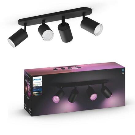 Philips Hue 50634/30/P7 Hue WACA Fugato bodové LED svítidlo 4x GU10 5,7W 350lm 2000-6500K RGB IP20 černá