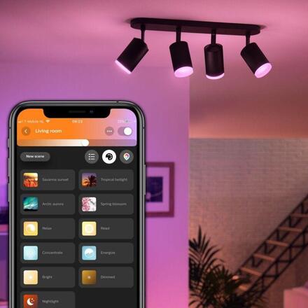 Philips Hue 50634/30/P7 Hue WACA Fugato bodové LED svítidlo 4x GU10 5,7W 350lm 2000-6500K RGB IP20 černá