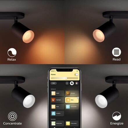 Philips Hue 50634/30/P7 Hue WACA Fugato bodové LED svítidlo 4x GU10 5,7W 350lm 2000-6500K RGB IP20 černá