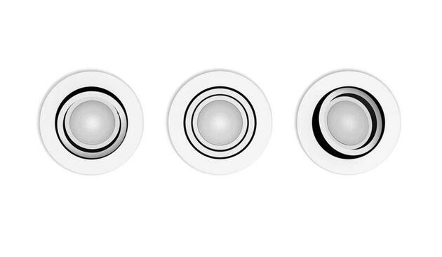 Philips Hue WA Milliskin zápustné LED svítidlo 3xGU10 4,2W 400lm 2200-6500K 9cm kulaté IP20, bílé