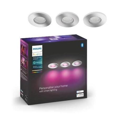Philips Hue WACA Xamento podhledové LED svítídlo 3x GU10 5.7W 350lm 2000-6500K RGB IP44, chrom