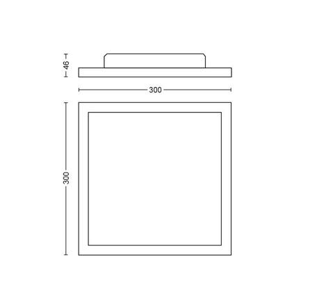 Philips Hue Aurelle přisazený LED panel SQ S (čtverec) 30x30cm, bílá, 2200-6500K