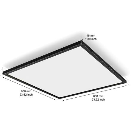 Philips Hue Aurelle přisazený LED panel SQ XL (čtverec) 60x60cm, černá, 2200-6500K