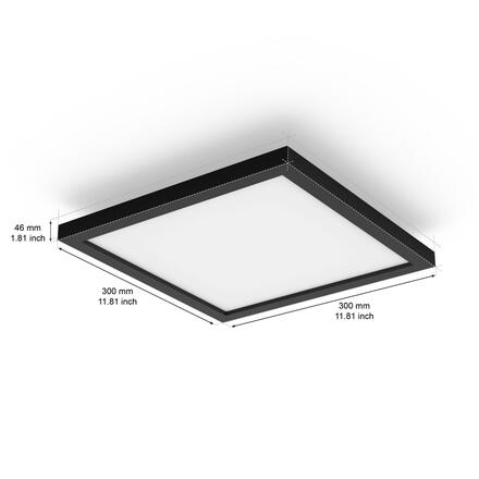 Philips Hue Aurelle přisazený LED panel SQ S (čtverec) 30x30cm, černá, 2200-6500K