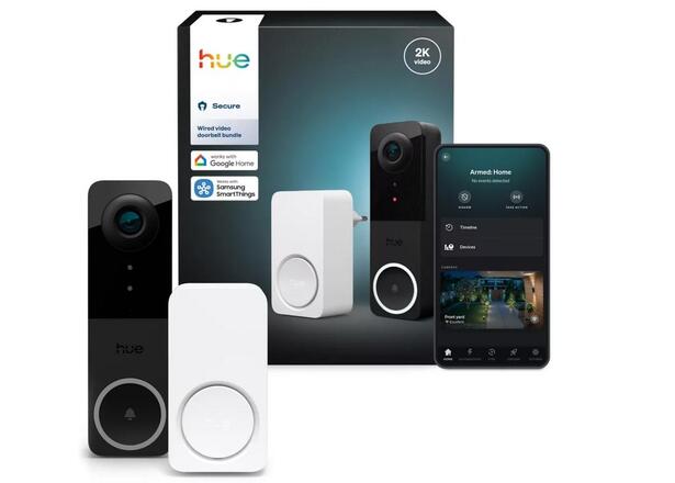 Philips Hue Secure sada zabezpečeného kabelového videozvonku, 12V, Zigbee/Bluetooth