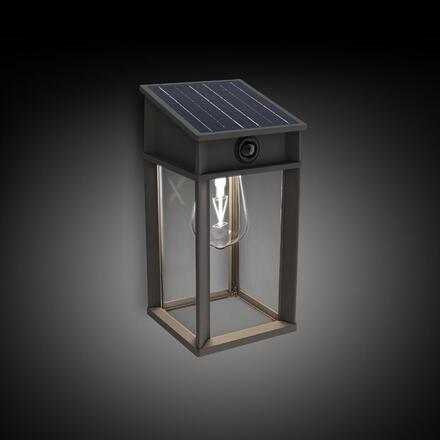 Philips Geri UltraEfficient solární LED svítidlo se senzorem 3,2W 500lm 4000K IP44 hranaté, antracit