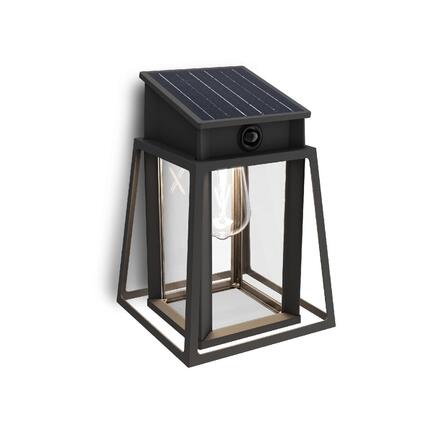 Philips Lysin UltraEfficient solární LED svítidlo se senzorem 3,2W 500lm 4000K IP44 hranaté, černé