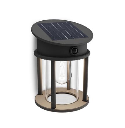 Philips Geri UltraEfficient solární LED svítidlo se senzorem 3,2W 500lm 4000K IP44 kulaté, antracit