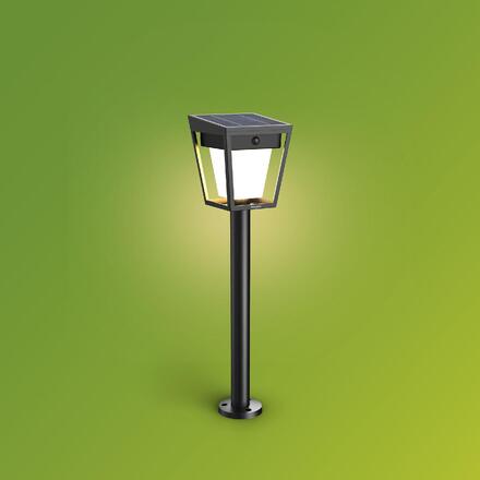 Philips Nissa UltraEfficient solární LED sloupek s pohybovým senzorem 1,8W 250/25lm 3000K IP44, černý