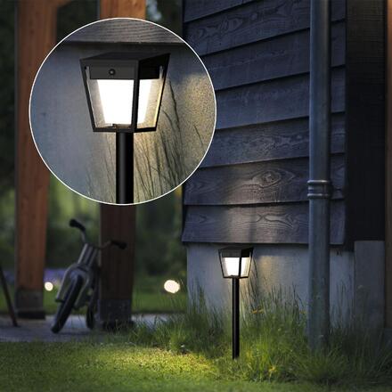 Philips Nissa UltraEfficient solární LED sloupek s pohybovým senzorem 1,8W 250/25lm 3000K IP44, černý