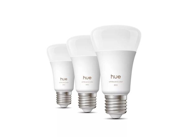 Philips Hue WCA 810 smart žárovka A60 E27,6W, 810lm (3ks), 1000-20000K RGB