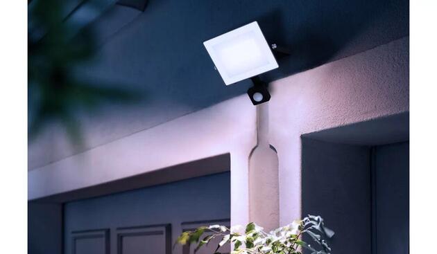 Philips Lois flood BL 30W 50K HV IR Reflektor LED 30W 3200lm 5000K IP65 se senzorem pohybu a soumraku, černý