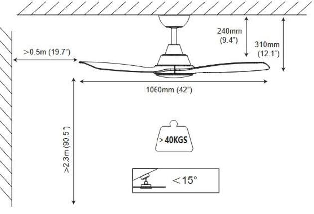 Philips Olas stropní ventilátor a svítidlo 28W+24W 3000/4300/6500K 106cm černá a dřevo