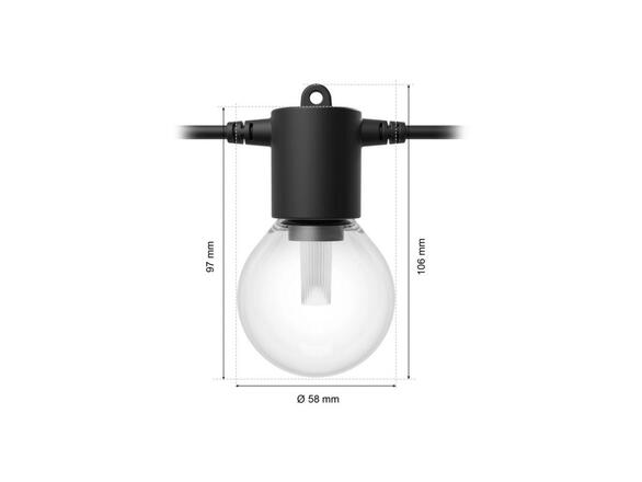 Philips Hue Festavia Globe venkovní světelný řetěz 14m 20 žárovek černý 1000-20000K RGB